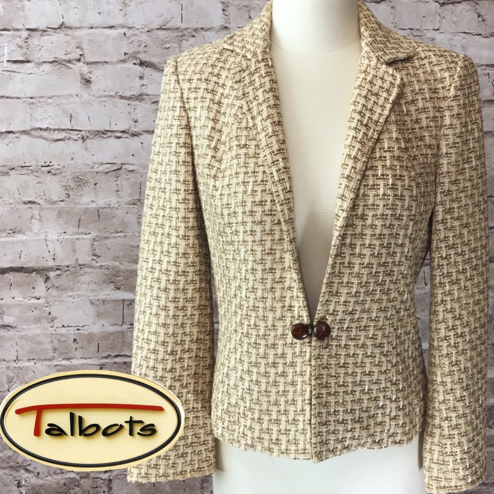 Beautiful Talbots tweed blazer jacket, 4 Petite